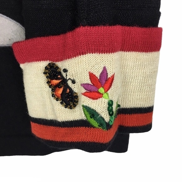 VINTAGE Cardigan Sweater Jack B Quick Animals Beaded Jungle Theme Size Medium - Picture 7 of 15